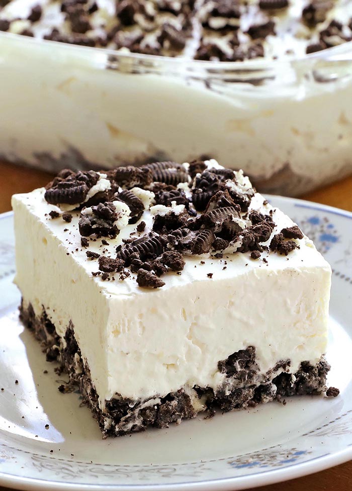 Light, Cool and Creamy Frozen Oreo Dessert is the ultimate oreo treat for any Oreo fan!
