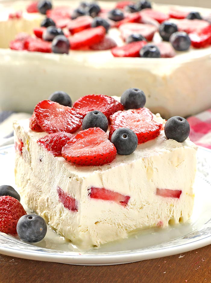 Patriotic Summer Berry Frozen Delight offer a cool and refreshing addition to any 4th of July and Summertime get-togethers. 