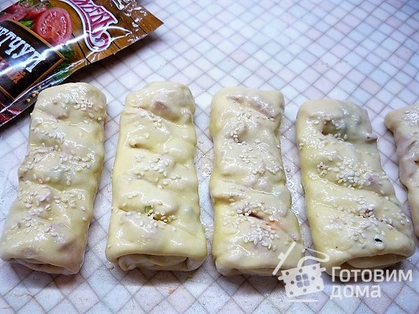 Мини- багеты с ветчиной и зеленым луком фото к рецепту 10