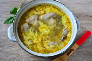 Куриный суп с вермишелью и яйцом - фото шаг 10