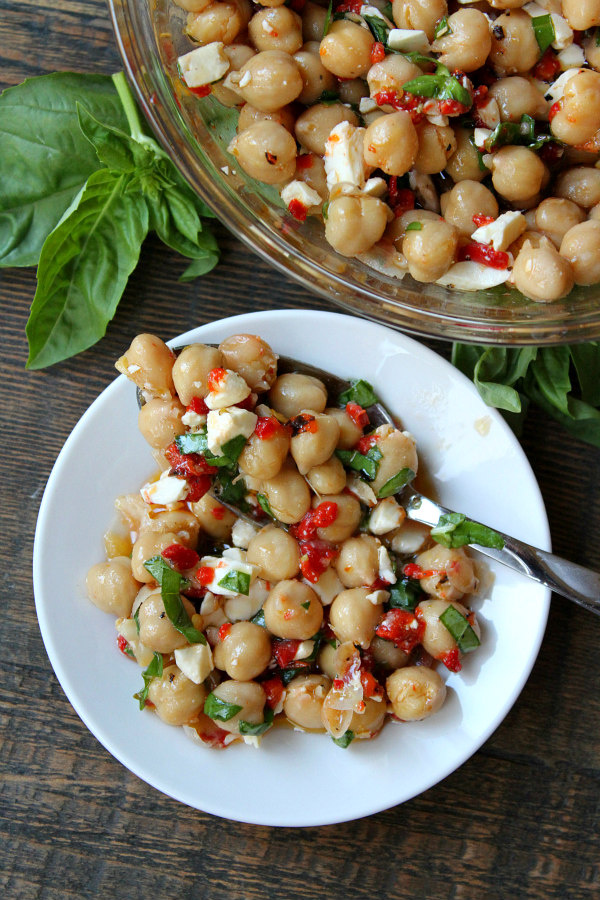 Marinated Chickpeas on a plate