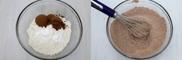 dry ingredients for eggless chocolate cake